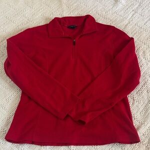 Lands' End Vibrant Red Fleece Pullover